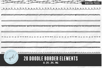 Doodle Border Elements | 20 variations