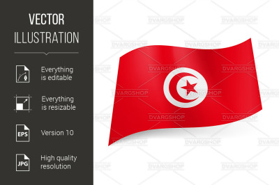 State flag of Tunisia.