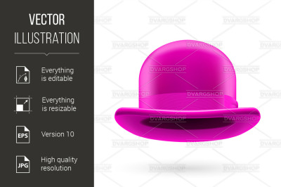 Magenta bowler hat