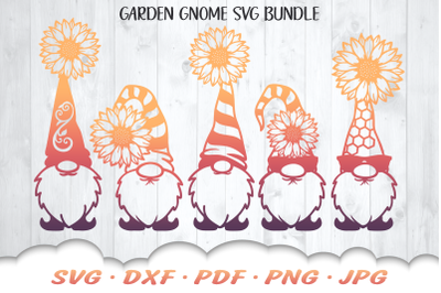 Floral Gnome SVG Bundle | Sunflower SVG Files