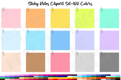 Sticky notes clipart, Little post it notes clipart set