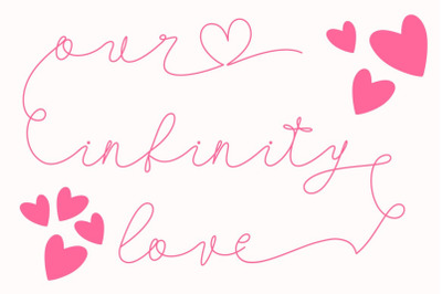 Our Infinity Love - Monoline Wedding Font
