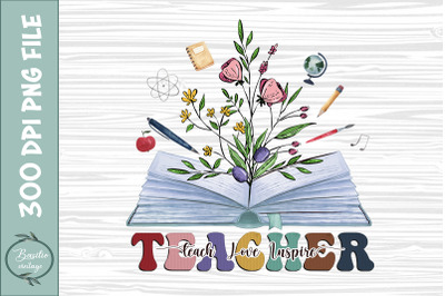 Teacher Book Floral Sublimation