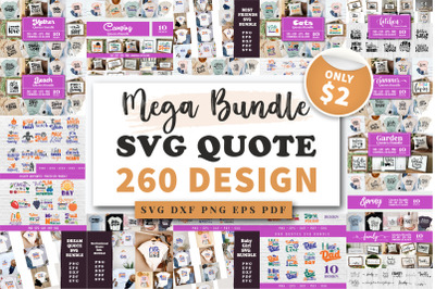 Mega Bundle Svg Quote 260 Design