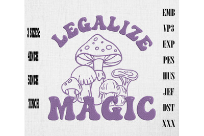 Legalize Magic - Hippie Shrooms Purples Embroidery