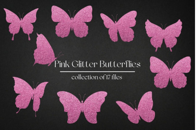 Pink Glitter Butterflies Collection