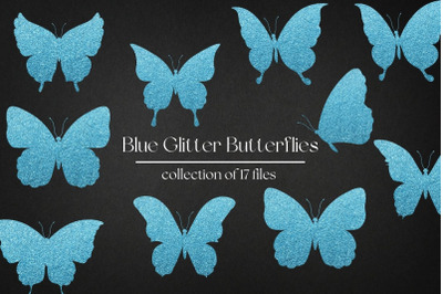 Blue Glitter Butterflies Collection