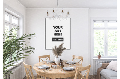 Interior scene artwork background frame mockup