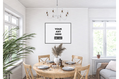 Interior scene artwork background frame mockup