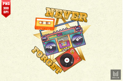 Never Forget Retro 80s Music Tape