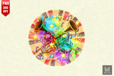 Trumpet Retro Vintage Style Music