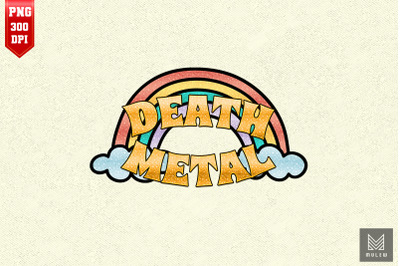 Death Metak Rainbow Retro Vintage