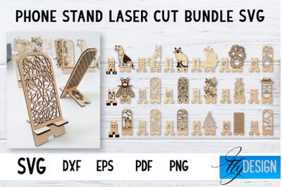 Phone Stand Laser Cut SVG | Cell Phone Stand SVG Bundle