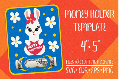 Bunny Birthday Card | Money Holder Template
