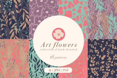 Art flowers - 16 patterns