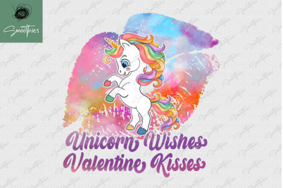 Unicorn Wishes Valentine Kisses Kissing