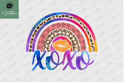 Xoxo Rainbow Lip Kiss Kissing Day Design