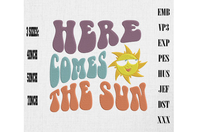 Here Comes The Sun Retro 60&#039;s Summer Embroidery