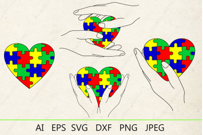 Autism svg, Autism awareness, Autism sublimation, Heart puzzle