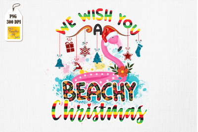 We Wish You A Beachy Christmas Flamingo