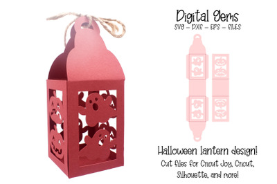 Halloween ghost and pumpkin lantern SVG file