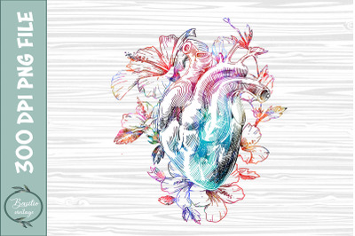 Anatomical Heart Floral Sublimation