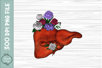 Anatomical Liver Floral Sublimation