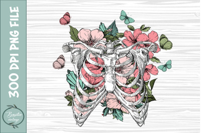 Anatomical Skeleton Butterfly Floral