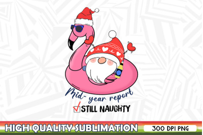 Christmas in July Naughty Santa Flamingo