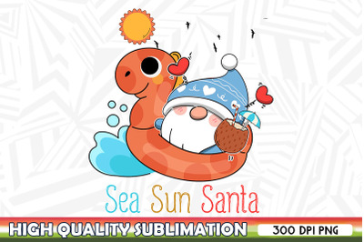 Sea Sun Santa Christmas in July PNG