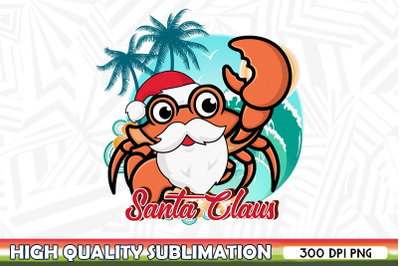 Christmas in July Santa Claws Crab PNG