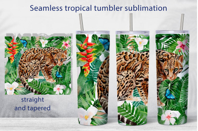 Tropical seamless tumbler wrap design Animal sublimation png