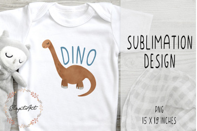 Watercolor dinosaur sublimation PNG, Baby dino PNG