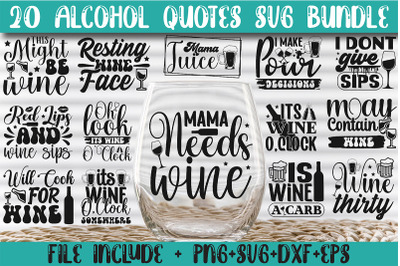 Alcohol Quotes Svg Bundle