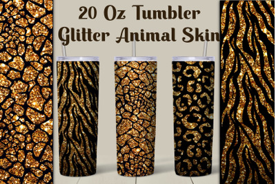 Glitter Animal Skin Tumbler Sublimation Design PNG