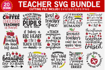 Teacher Svg Bundle&2C; Teacher Quote Svg&2C;  Back to School Svg&2C; Teacher Ap