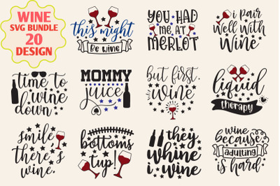 Wine Quotes Svg Bundle, Wine Svg, Drinking Svg, Wine Quotes, Wine glas