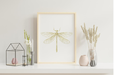 Gold Dragonfly Clipart