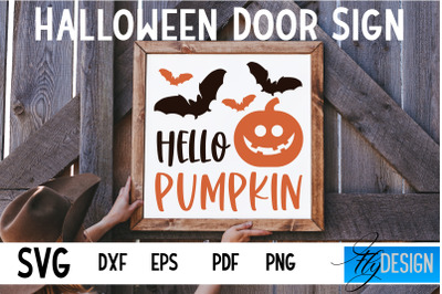 Halloween Door Sign SVG | Square Door Hanger | Round Sign