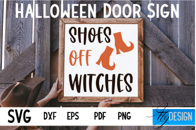 Halloween Door Sign SVG | Square Door Hanger | Round Sign