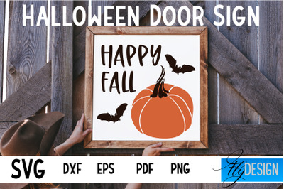 Halloween Door Sign SVG | Square Door Hanger | Round Sign