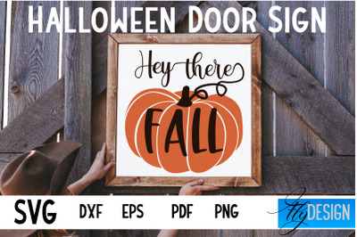 Halloween Door Sign SVG | Square Door Hanger | Round Sign