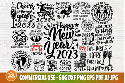 New Year SVG Bundle, 2023 Svg Sayings, New Years Eve Svg, Png Sublimat