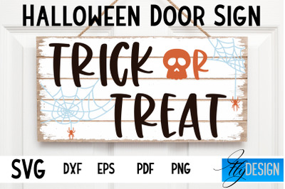 Halloween Door Sign SVG | Rectangle Door Hanger | Round Sign