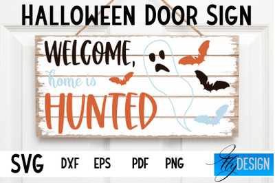 Halloween Door Sign SVG | Rectangle Door Hanger | Round Sign