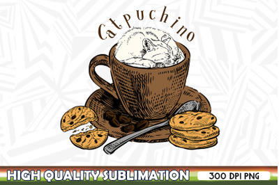 Cappuccino Cat Coffee Sublimation