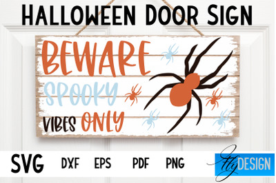 Halloween Door Sign SVG | Rectangle Door Hanger | Round Sign