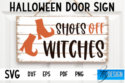 Halloween Door Sign SVG | Rectangle Door Hanger | Round Sign