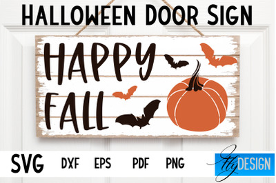 Halloween Door Sign SVG | Rectangle Door Hanger | Round Sign