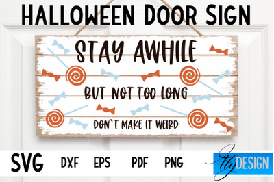 Halloween Door Sign SVG | Rectangle Door Hanger | Round Sign